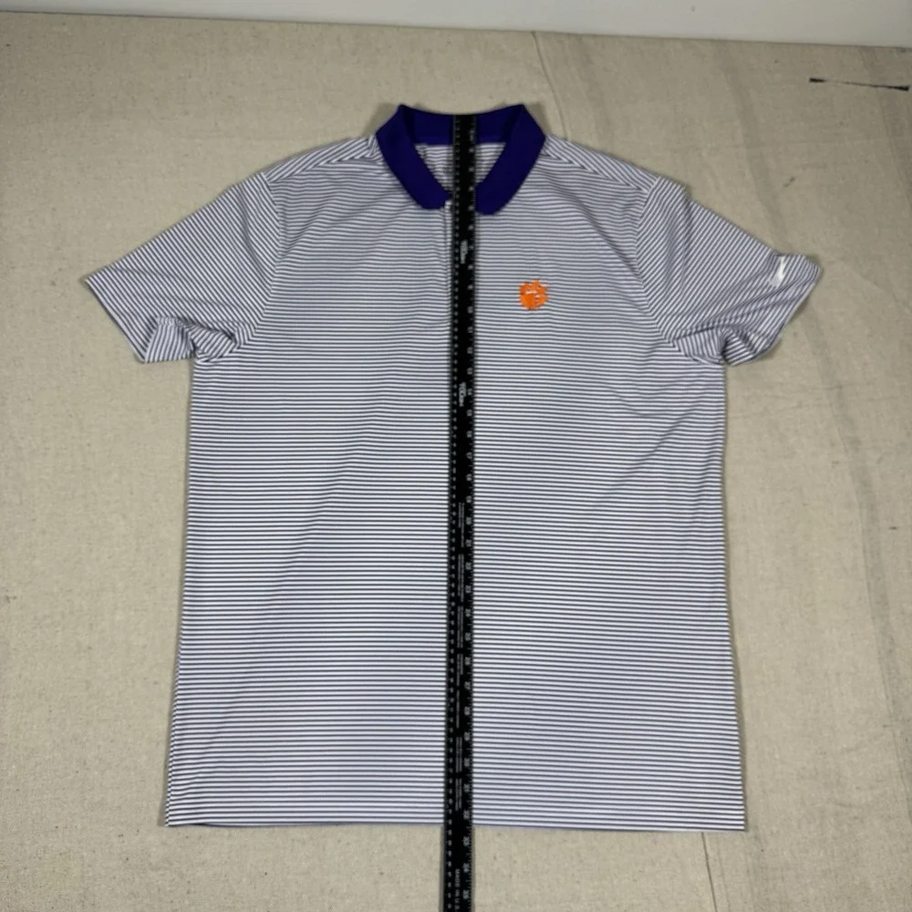 Nike Dri-FIT Clemson Tigers Mens XL‎ Golf Polo Purple Stripes Performance